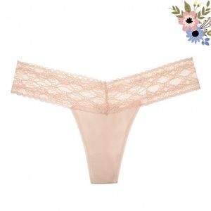 🆕 2/$12 Victoria’s Secret Beige Lace Thong, XL